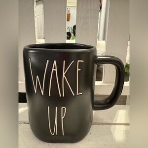 Rae Dunn Black Wake Up Mug